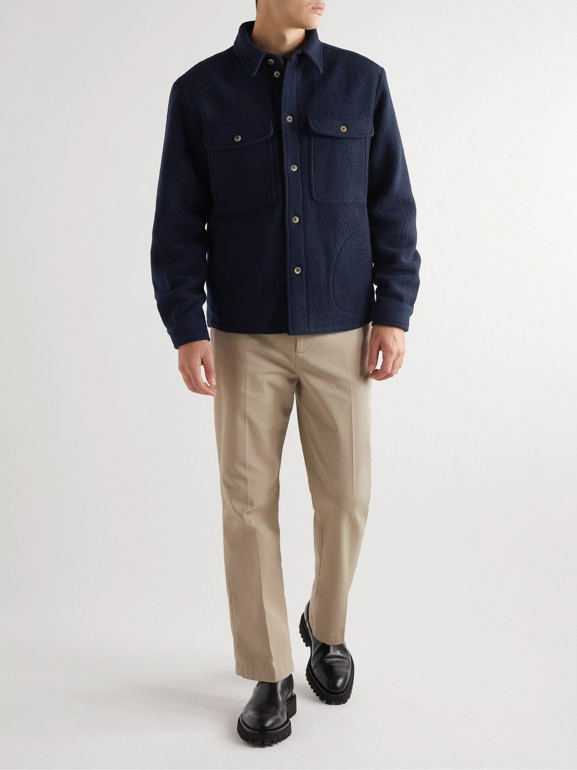 De Bonne Facture - Boiled Wool Overshirt - Blue De Bonne Facture