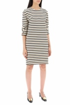 TORY BURCH "striped cotton dress with eight White
