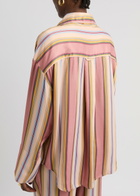 Sleeper Pastelle Striped Satin Pyjama Shirt Pink