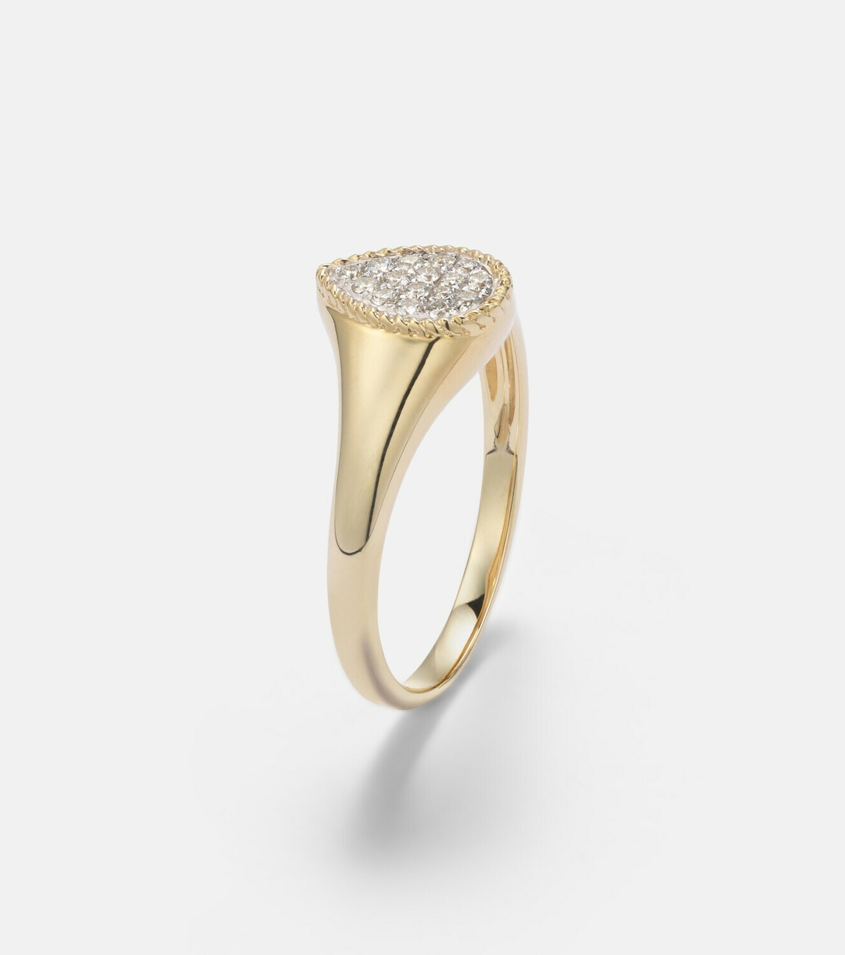 Yvonne Léon Chevalière Baby set of 2 9kt gold rings with diamonds