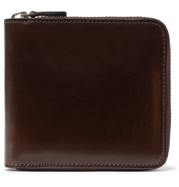 Photo: Il Bussetto - Polished-Leather Zip-Around Wallet - Brown