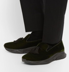 TOM FORD - Tuner Tasselled Velvet Sneakers - Green