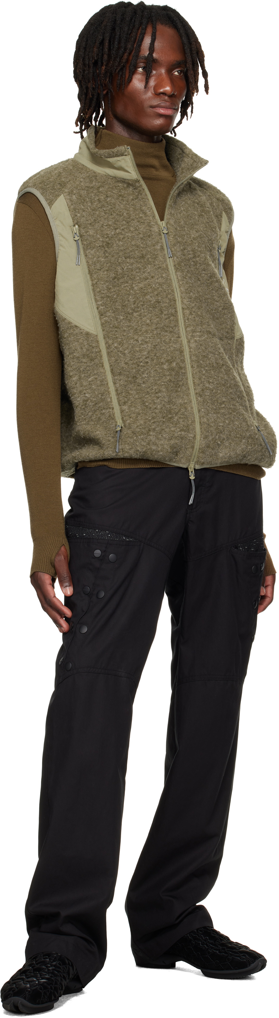 トップス ROA POLAR FLEECE VEST ROA Men's Polar Fleece Vest in Black ROA