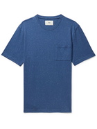 Folk - Assembly Nep Organic Cotton-Blend Jersey T-Shirt - Blue