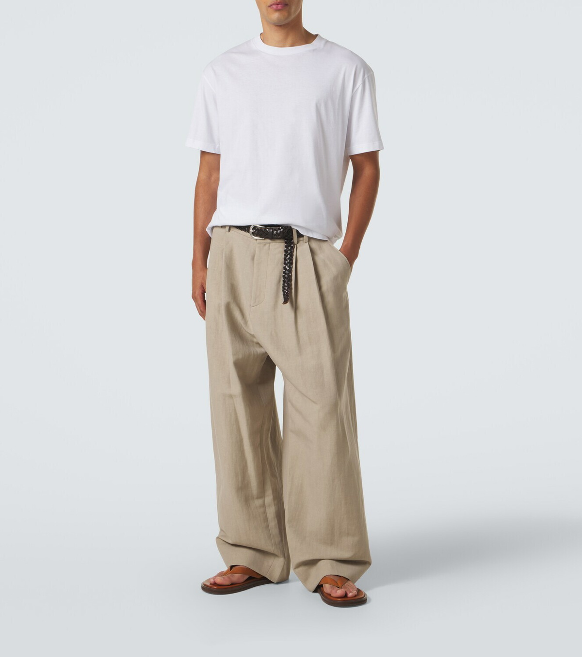 Studio Nicholson Linen and wool wide-leg pants