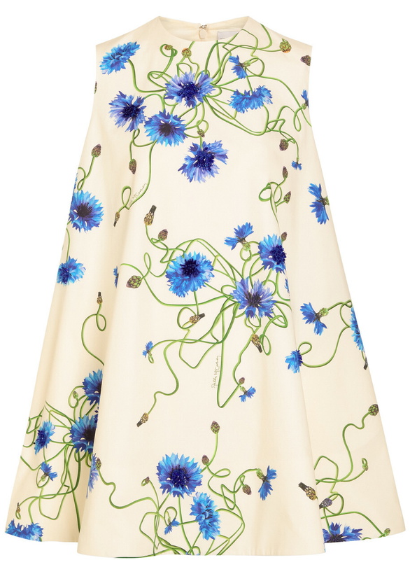 Photo: Stella Mccartney Embellished Floral-print Cotton Mini Dress White