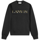 Lanvin Men's Curb Embroidered Crew Sweat in Black