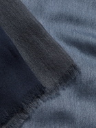 LORO PIANA - Fringed Colour-Block Cashmere and Silk-Blend Scarf