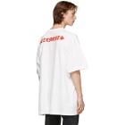 VETEMENTS White Oversized Anarchy Gothic Logo T-Shirt