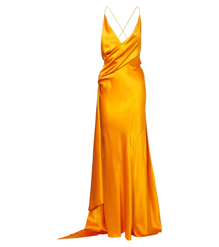 Photo: Alex Perry Asymmetric silk satin gown