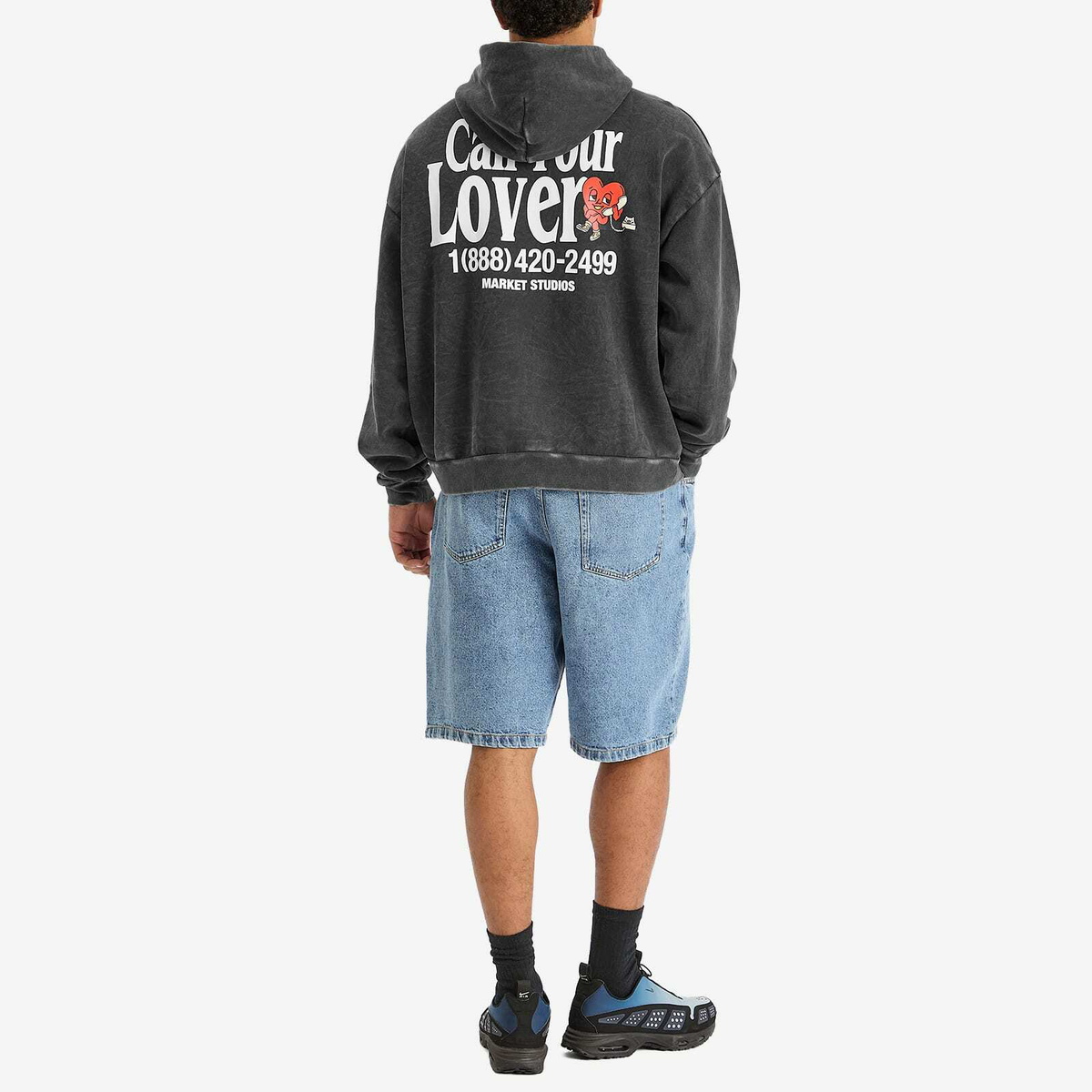 MARKET Men's Call My Lover Hoodie in Washed-Black