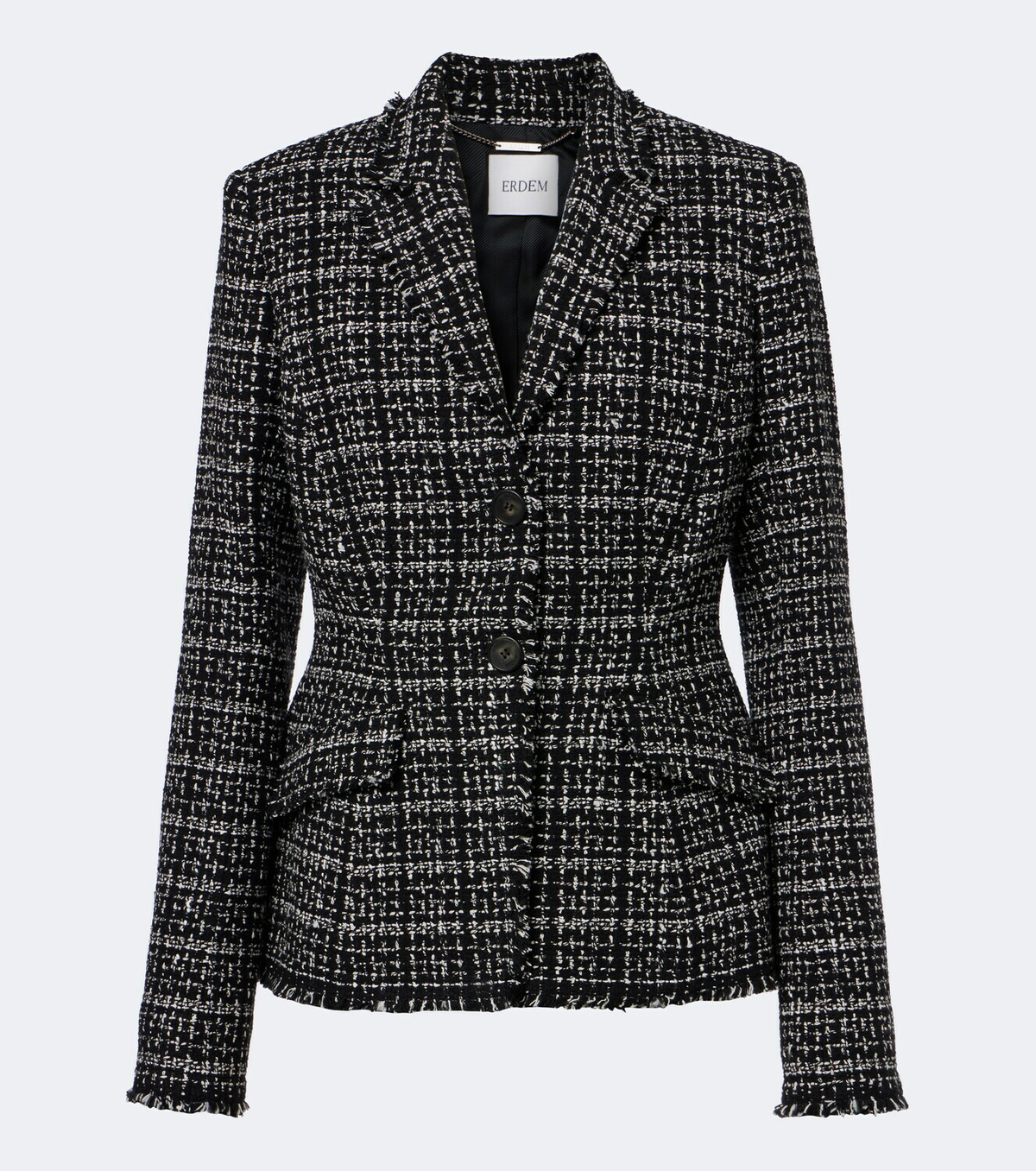 Erdem Checked cotton-blend tweed jacket
