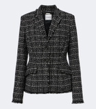 Erdem Checked cotton-blend tweed jacket