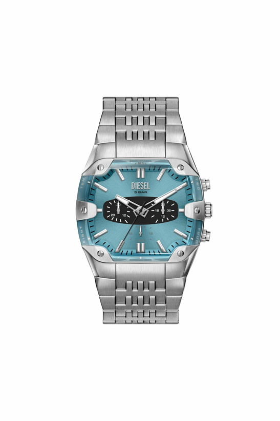 Photo: Diesel Spiked cushion stainless steel watch - Timeframes Mens in Silver