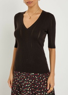 Gabriela Hearst Amari Pointelle Wool top Dark Brown