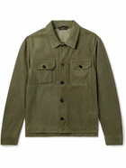 TOM FORD - Leather-Trimmed Suede Blouson Jacket - Green