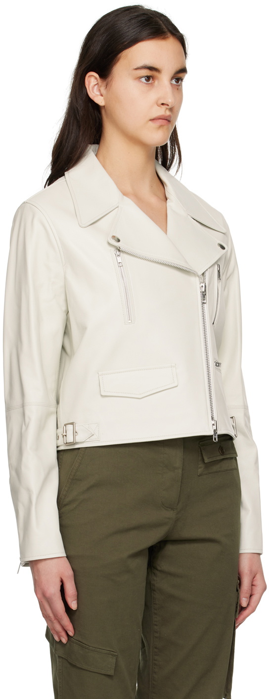TheOpen Product Off-White Biker Leather Jacket
