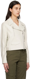 TheOpen Product Off-White Biker Leather Jacket