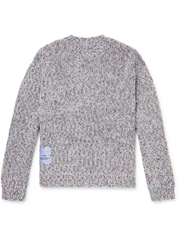 Photo: MCQ - Appliquéd Ribbed Cotton Sweater - Gray