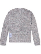 MCQ - Appliquéd Ribbed Cotton Sweater - Gray