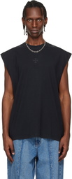 VETEMENTS Black Cross Logo Sleeveless Top