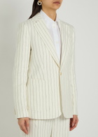 Polo Ralph Lauren Pinstriped Hemp Blazer Cream