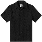 MKI Men's Crochet Vacation Shirt in Black