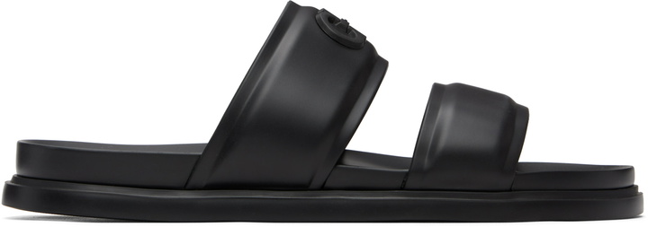 Photo: Ferragamo Black Gancini Ornament Slide Sandals