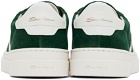 Santoni Green & White Double Buckle Sneakers