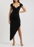 Norma Kamali Ruched Stretch-jersey Midi Dress Black