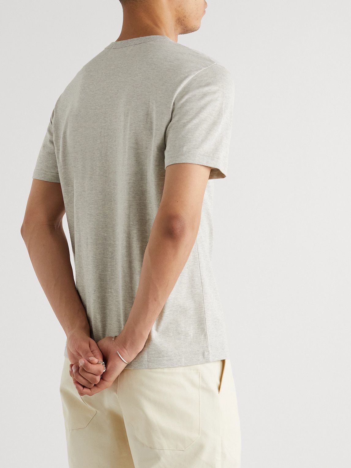 Aloye - Printed Cotton-Jersey T-Shirt - Gray