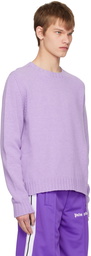 Palm Angels Purple Intarsia Sweater