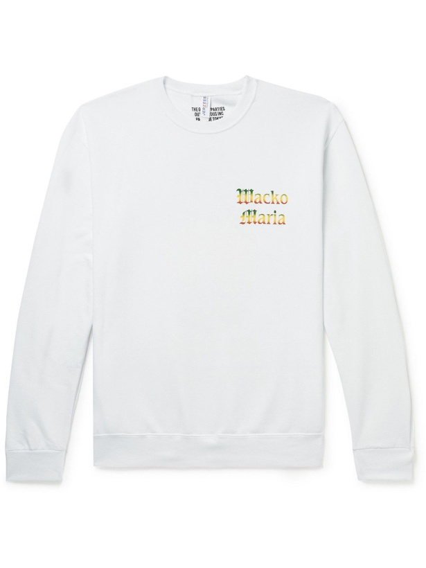 Photo: Wacko Maria - Logo-Print Cotton-Blend Jersey Sweatshirt - White