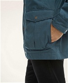 Brooks Brothers Men's Waxed-Cotton Hooded Barn Coat | Blue