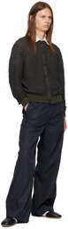 KOZABURO Navy & Green Honeycomb Sweater