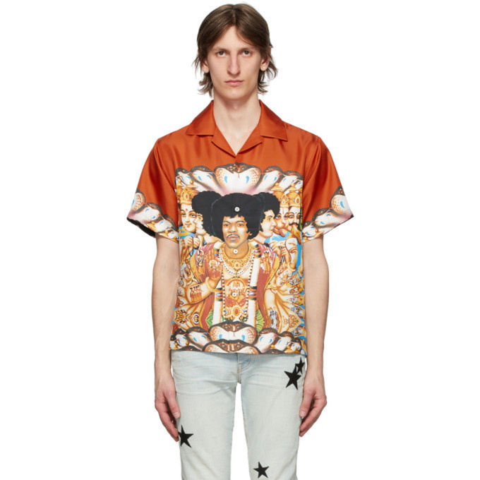 Photo: Amiri Multicolor Silk Jimi Hendrix Shirt