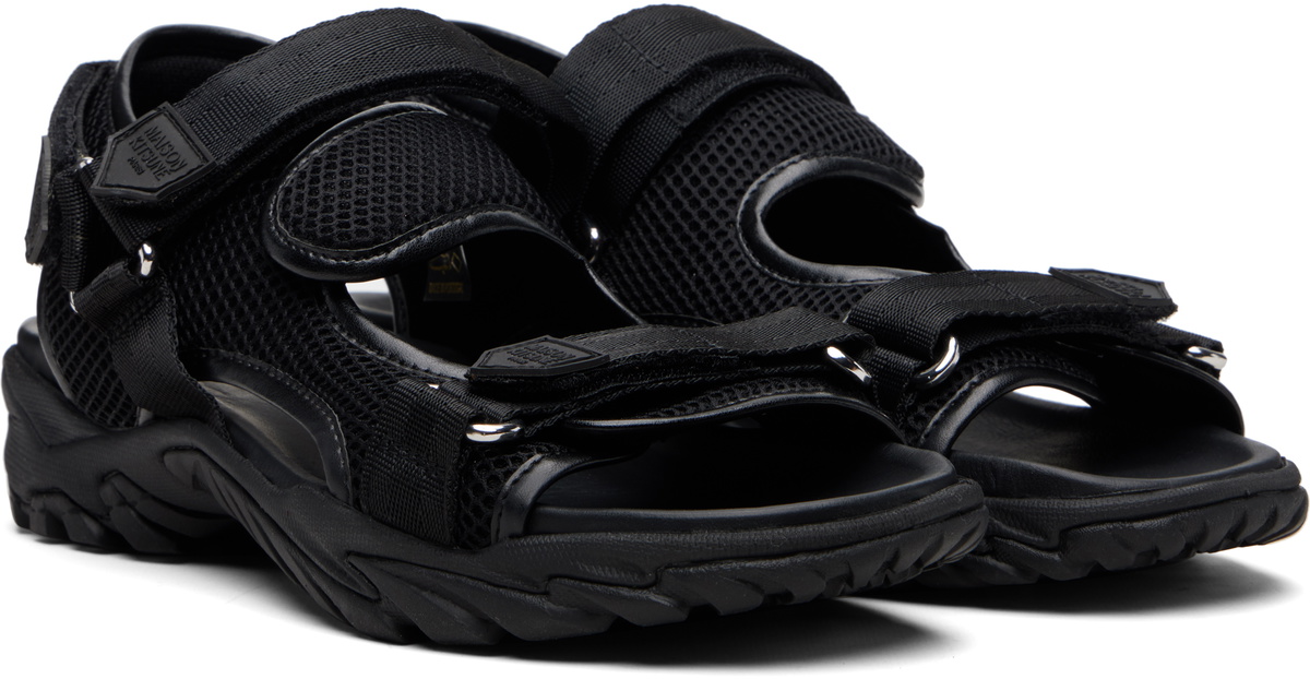 Maison Kitsuné Black Mesh Sandals