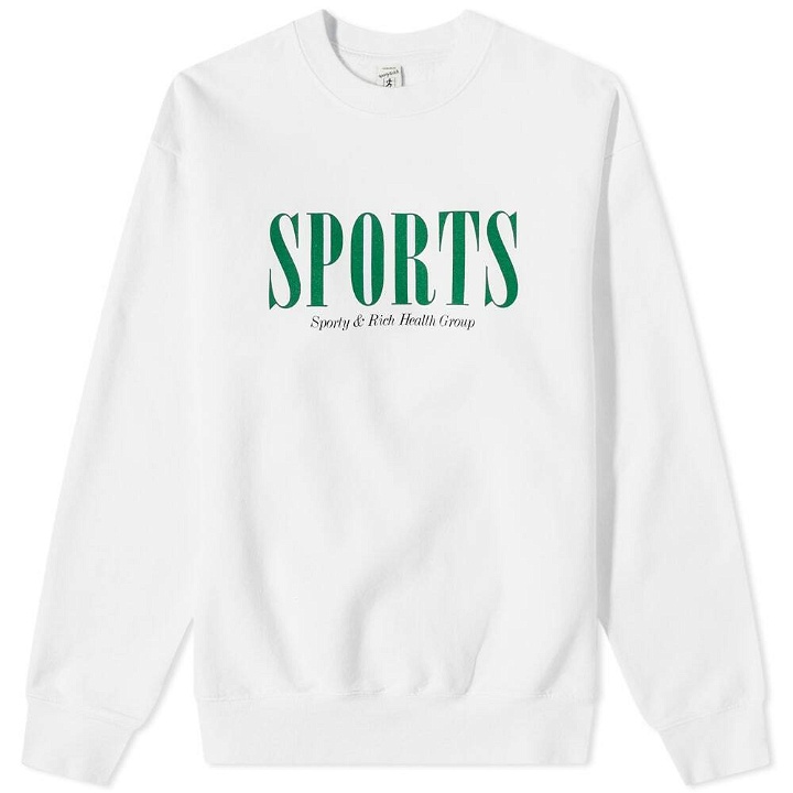 Photo: Sporty & Rich Men's Sports Crew Sweat in White/Green