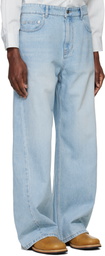 System Blue Twisted Side Seam Denim Jeans