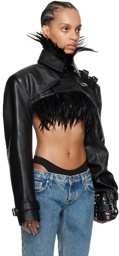 Jean Paul Gaultier Black Shayne Oliver Edition 'The Cropped' Leather Jacket