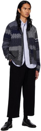 Comme des Garçons Homme Gray Jacquard Cardigan