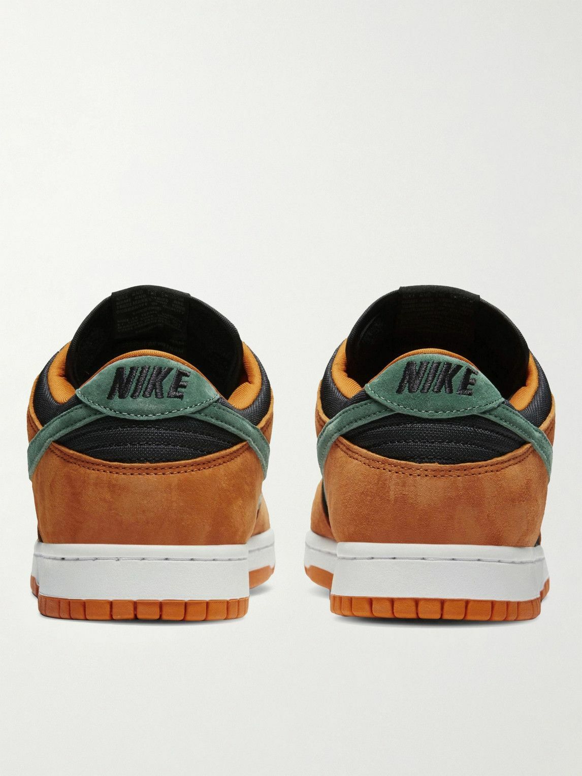 Nike - Dunk Low Mesh-Trimmed Suede Sneakers - Brown
