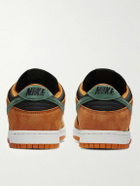 Nike - Dunk Low Mesh-Trimmed Suede Sneakers - Brown