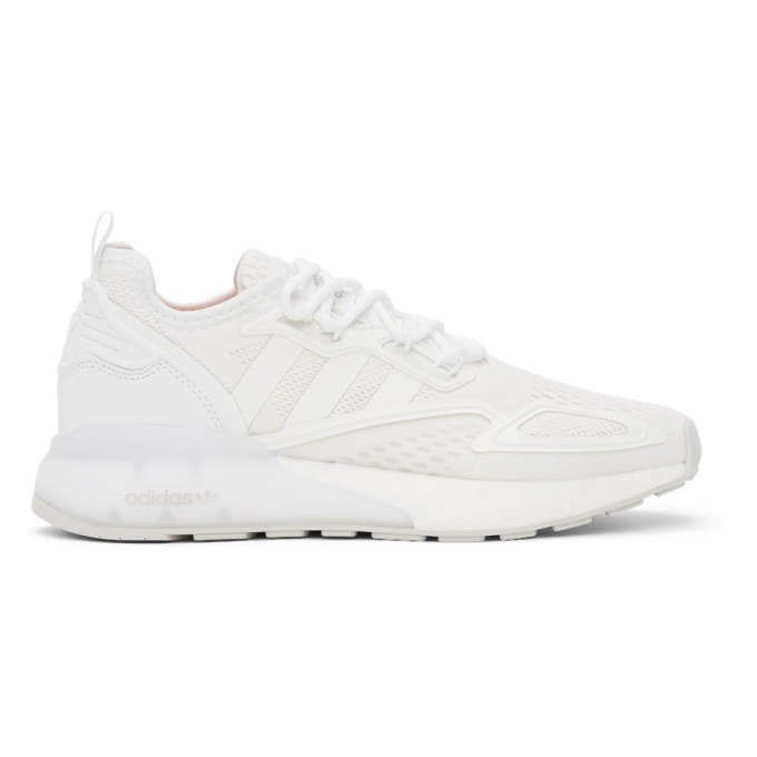 Photo: adidas Originals White ZX 2K Boost Sneakers