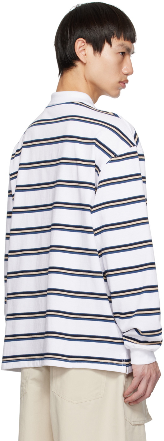 Uniform Bridge White Striped Polo