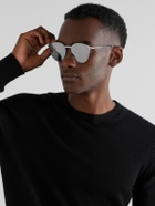 Dior Eyewear - DiorBlackSuit R8U Round-Frame Silver-Tone Mirrored Sunglasses