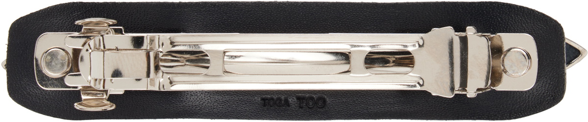 Toga Pulla Black Small Metal Leather Hair Clip