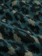 Saturdays NYC - Beauchamp Leopard-Print Knitted Polo Shirt - Green