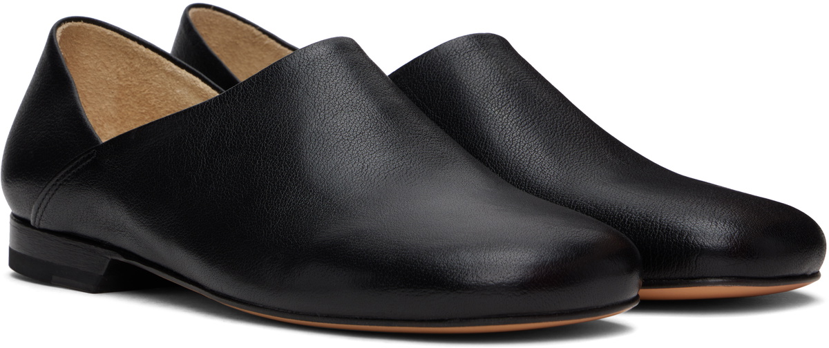 LEMAIRE Black Square Toe Slippers