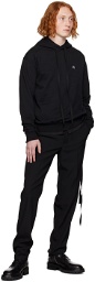 Ann Demeulemeester Black Embroidered Hoodie